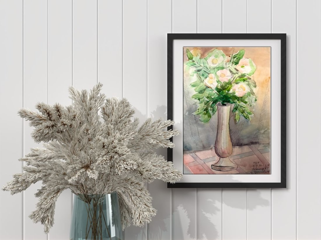 Wateroclor painting Bouquet of daisies Levenets K. G. - 2