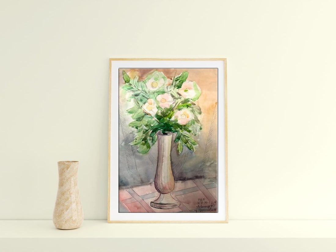 Wateroclor painting Bouquet of daisies Levenets K. G. - 3