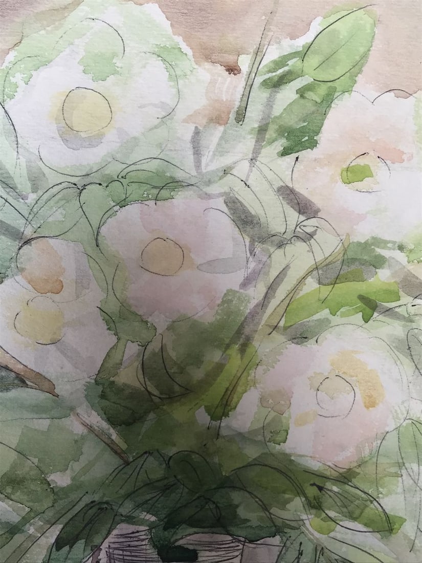 Wateroclor painting Bouquet of daisies Levenets K. G. - 5