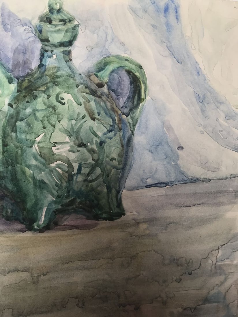 Watercolor painting A tea set Unknown artist - 10