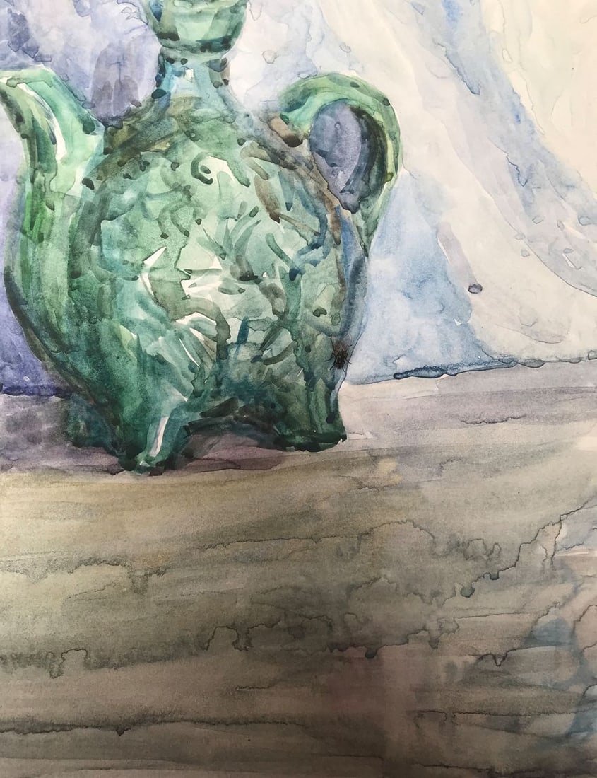 Watercolor painting A tea set Unknown artist - 11