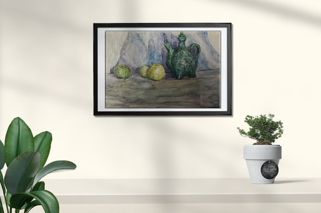 Watercolor painting A tea set Unknown artist - 3