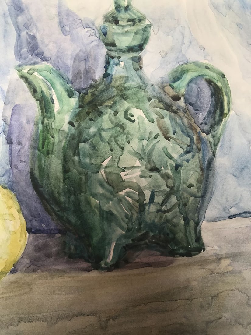 Watercolor painting A tea set Unknown artist - 9