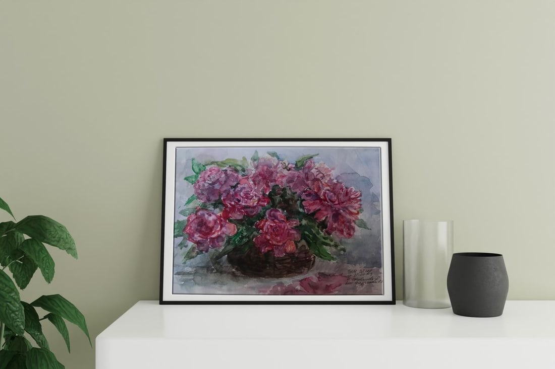 Watercolor painting Bouquet of flowers Unknown artist - 2