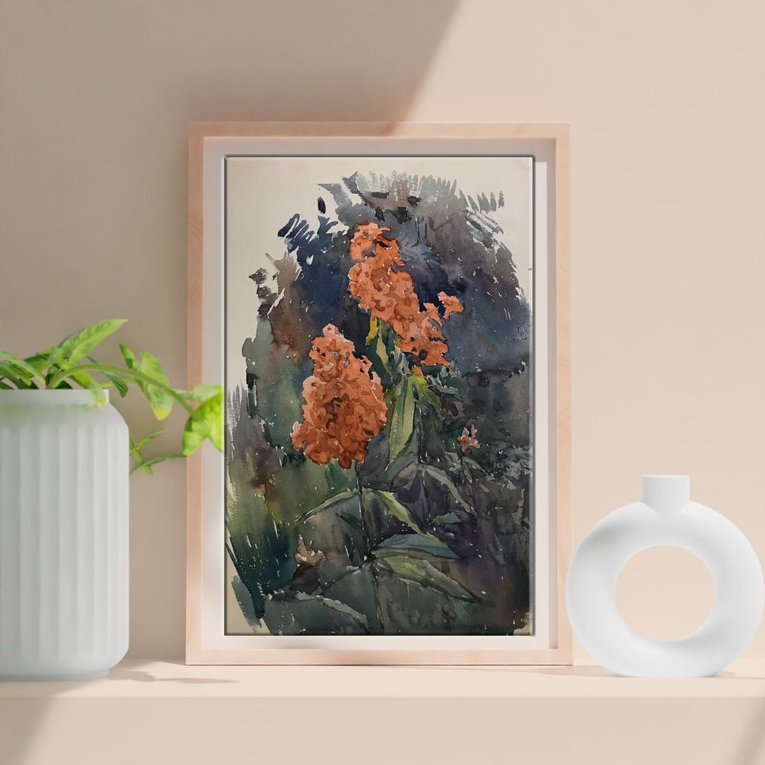 Watercolor painting Flowers in the garden Wihyrovskii Victor - 2