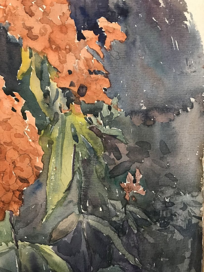 Watercolor painting Flowers in the garden Wihyrovskii Victor - 7