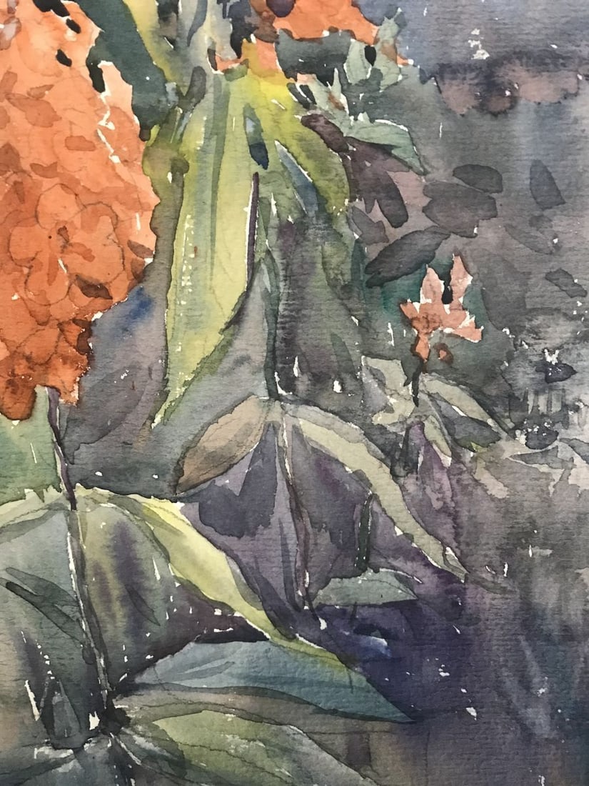Watercolor painting Flowers in the garden Wihyrovskii Victor - 9
