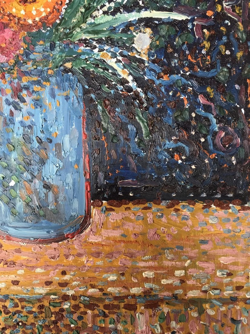 Abstract oil painting Beautiful bouquet of flowers Unknown artist - 10