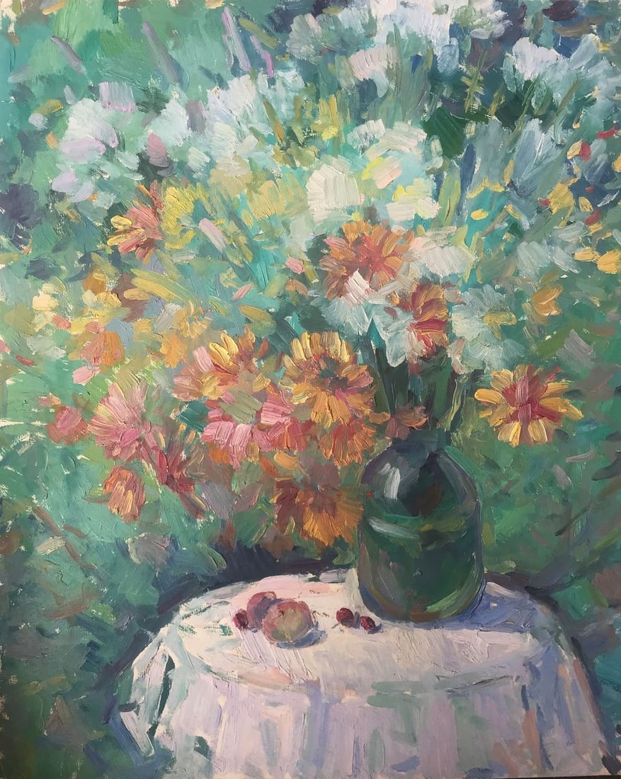 Oil painting Vase with Flowers Peter Tovpev (1 of 11)