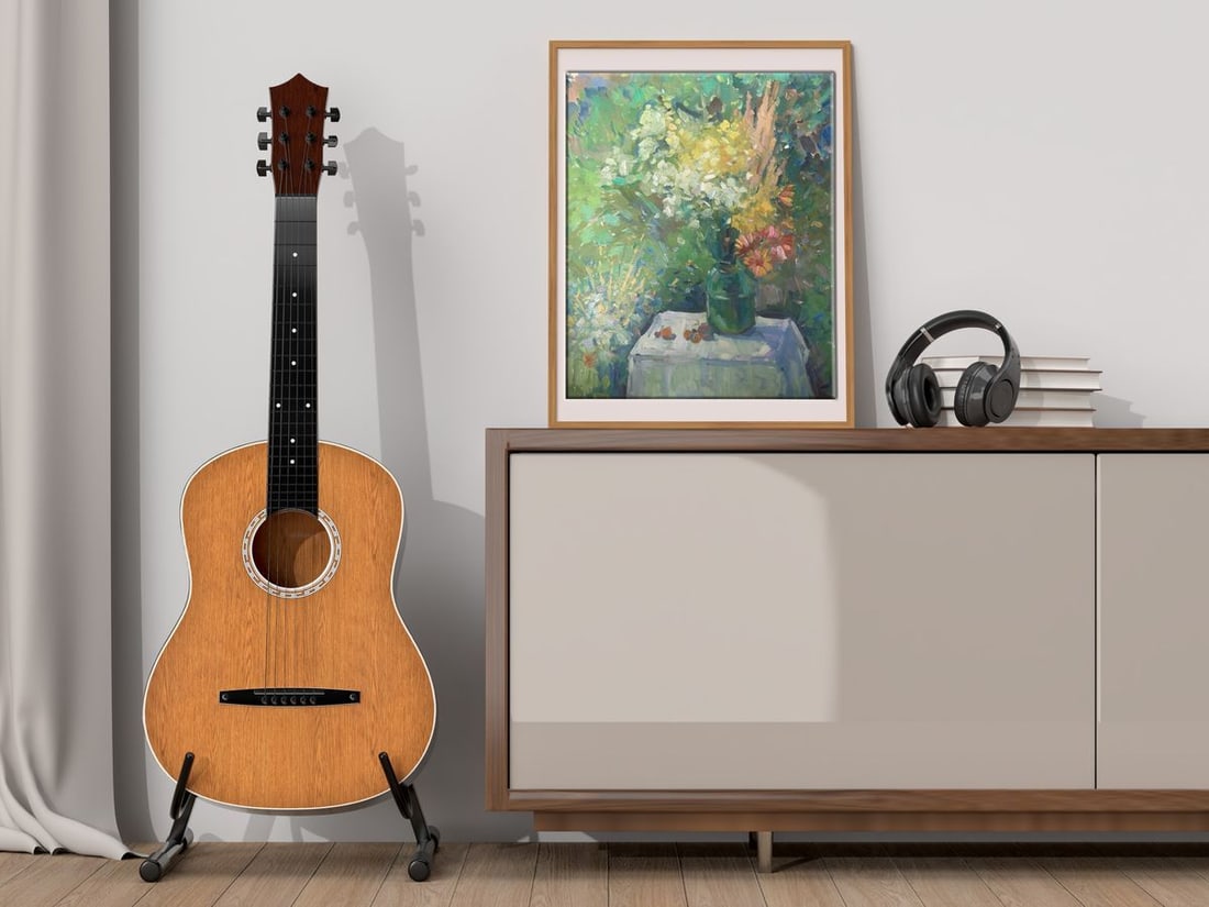 Oil painting Flowers and fruits on the table Peter Tovpev - 3