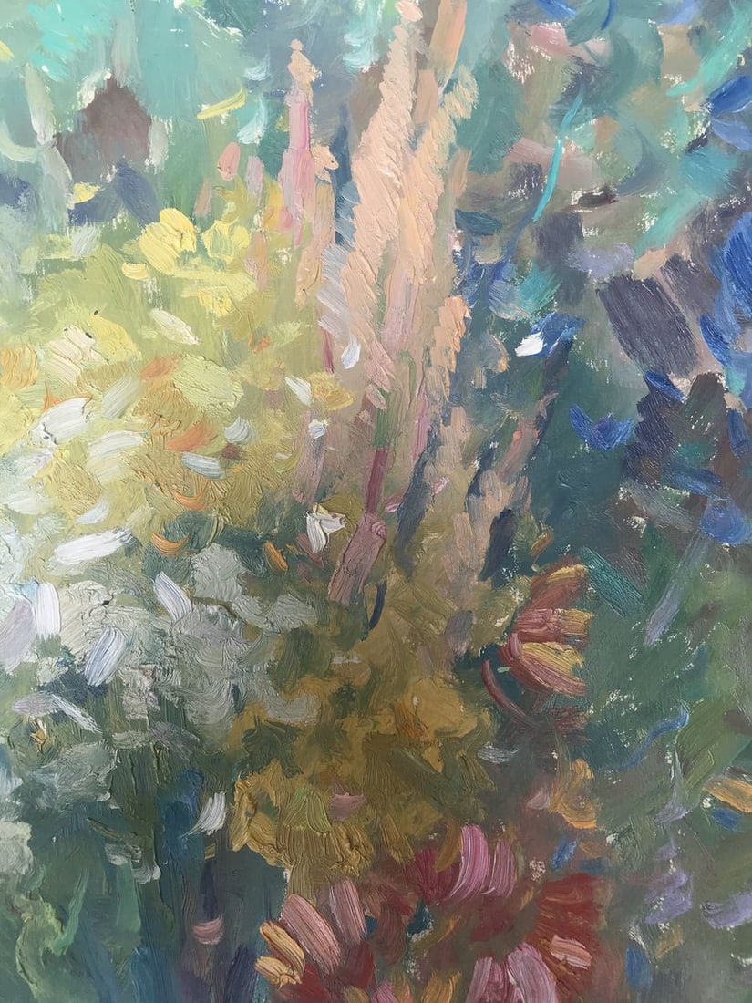 Oil painting Flowers and fruits on the table Peter Tovpev - 6