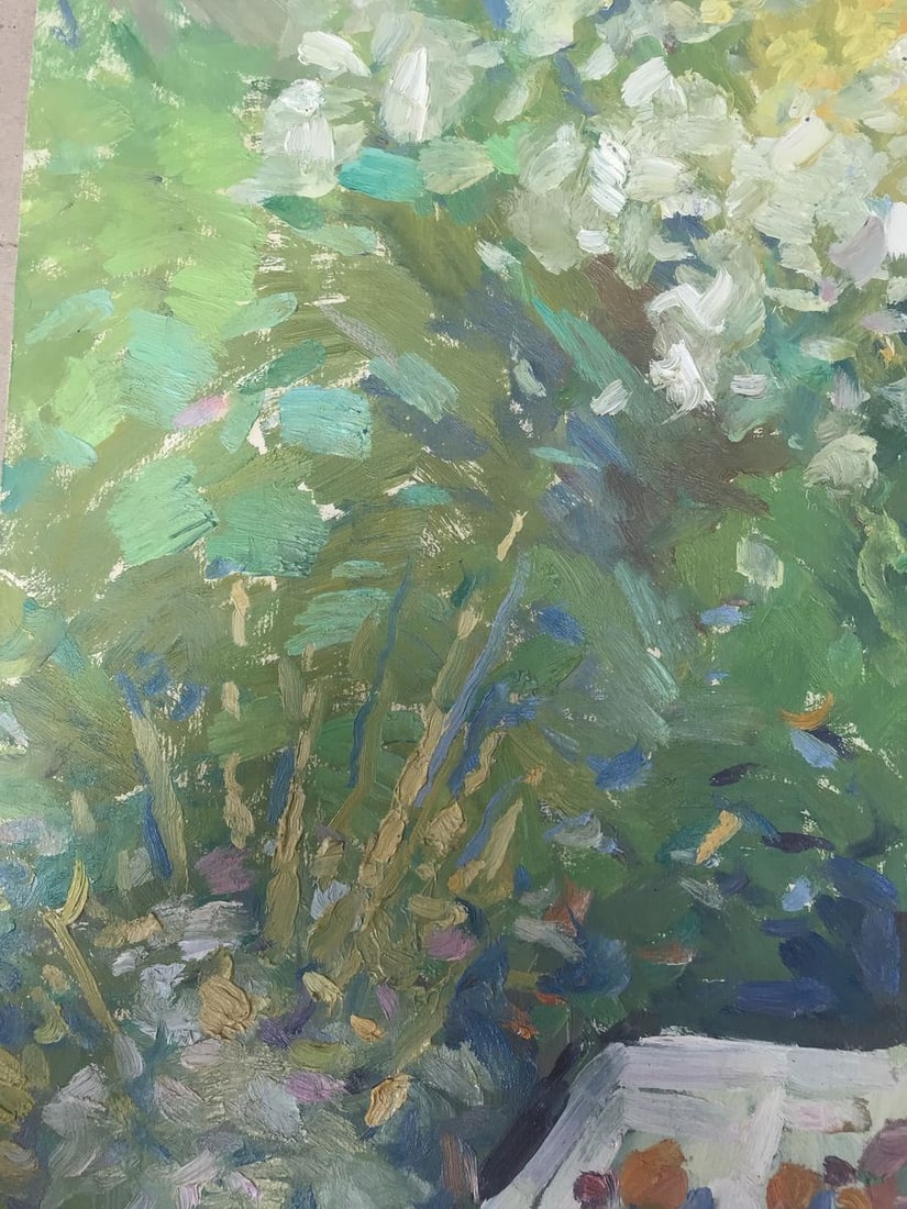 Oil painting Flowers and fruits on the table Peter Tovpev - 7