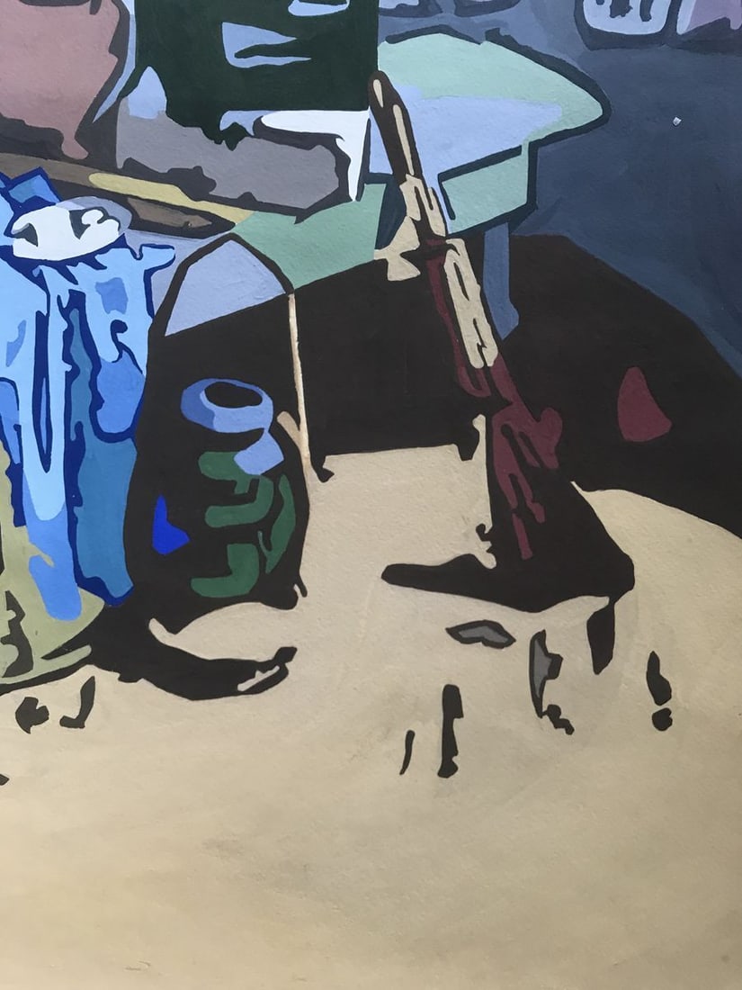 Acrylic painting Cleaning the room Unknown artist - 10