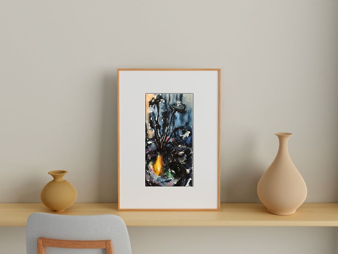 Watercolor painting Flowers on the table Unknown artist - 3