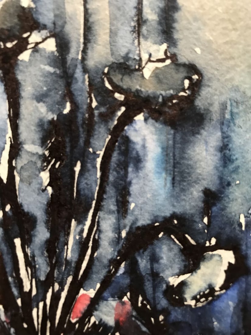 Watercolor painting Flowers on the table Unknown artist - 6