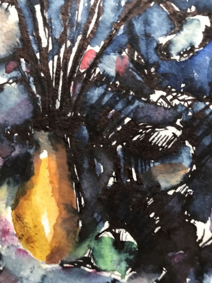 Watercolor painting Flowers on the table Unknown artist - 9