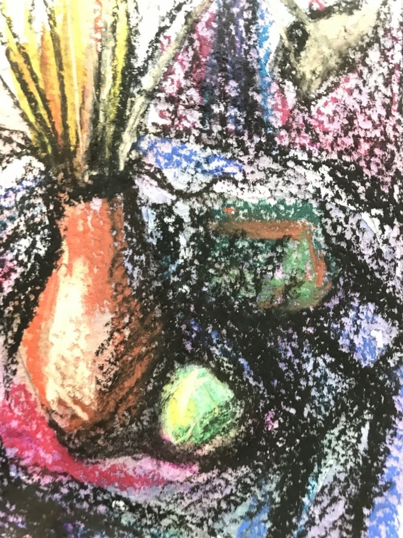 Tempera painting Gift flowers Unknown artist - 10