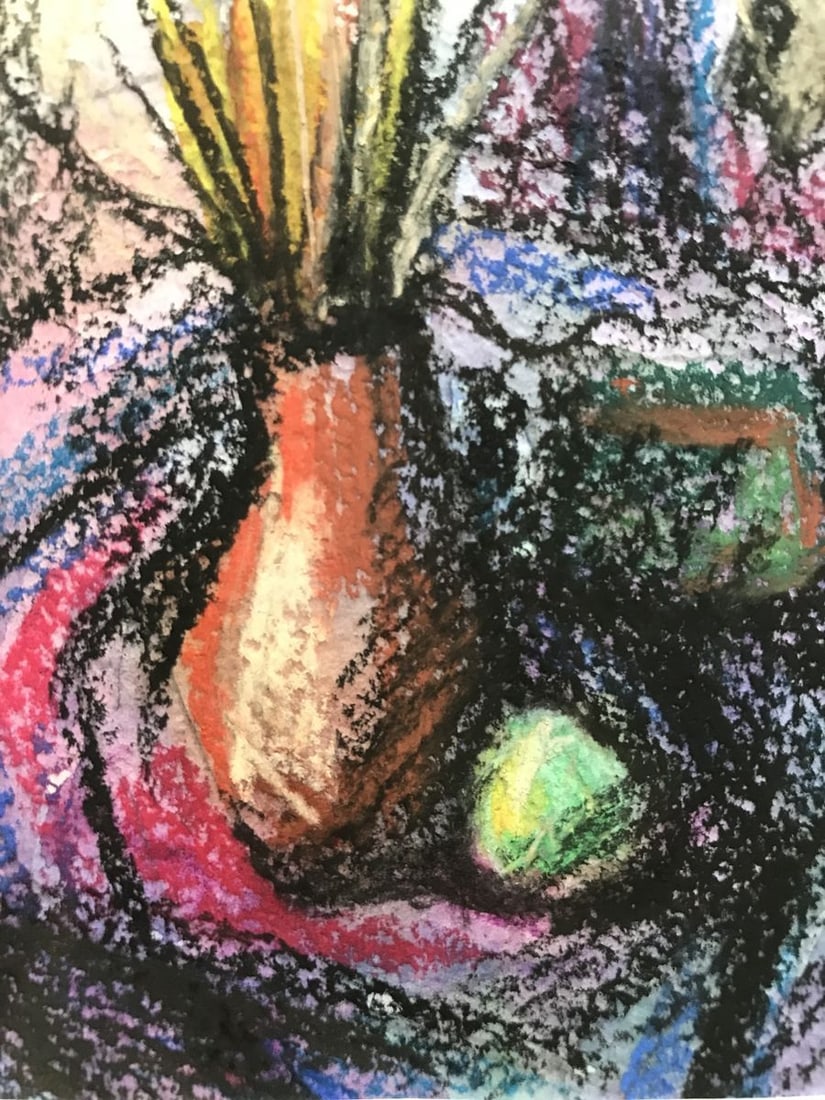 Tempera painting Gift flowers Unknown artist - 11