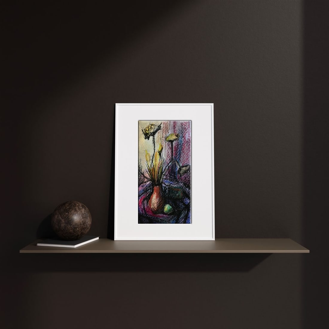 Tempera painting Gift flowers Unknown artist - 3