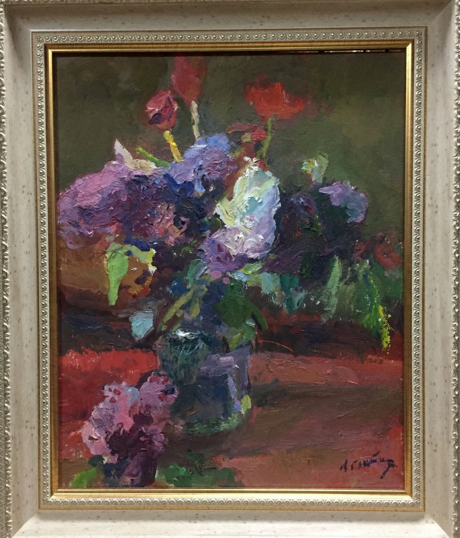 Oil painting Flowers Moses Faybovich Gantman (1 of 11)