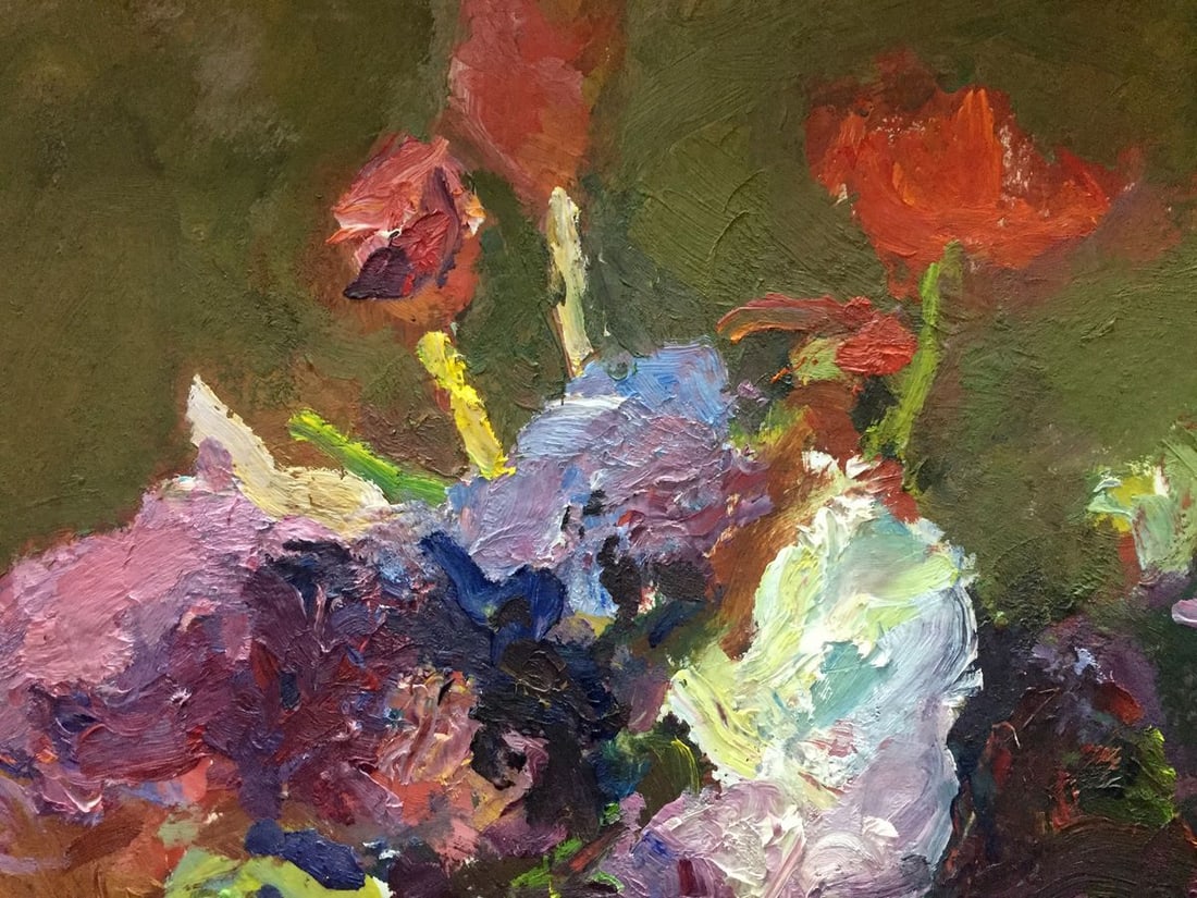 Oil painting Flowers Moses Faybovich Gantman - 2