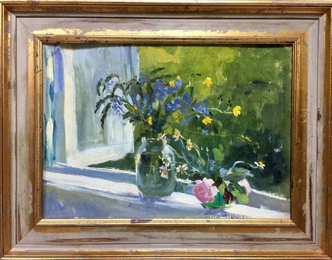 Oil painting Flowers on the window Poplavsky Mikhail Konstantinovich (1 of 12)