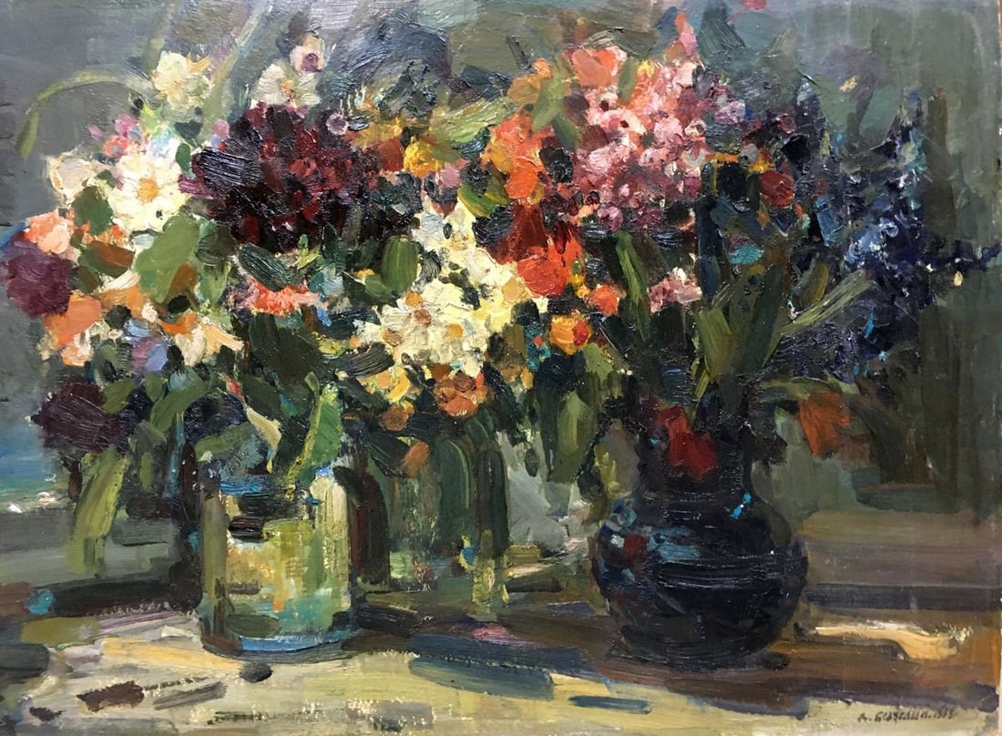 Oil painting Flowers in water Bezugly Daniil Ivanovich (1 of 15)