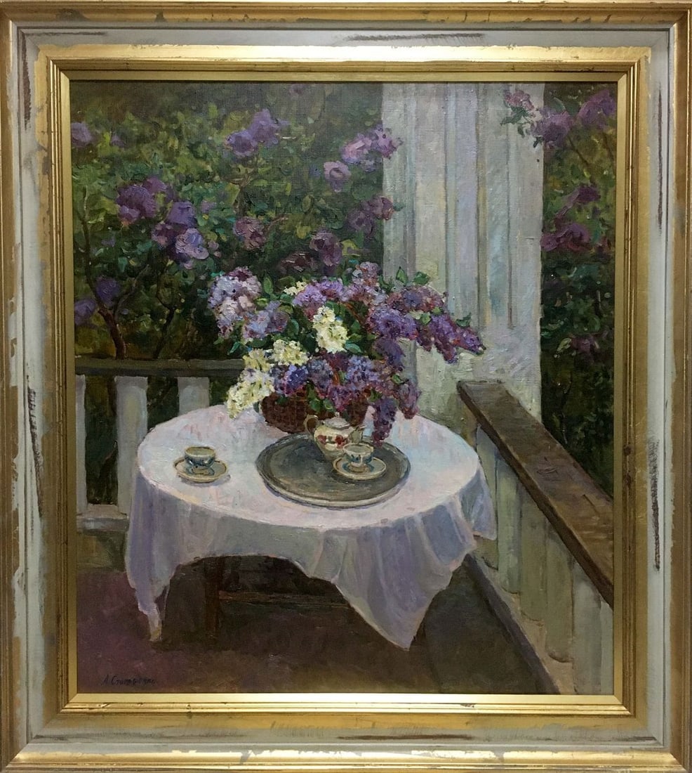 Oil painting Flowers on the balcony Alexey Stolyarenko (1 of 14)