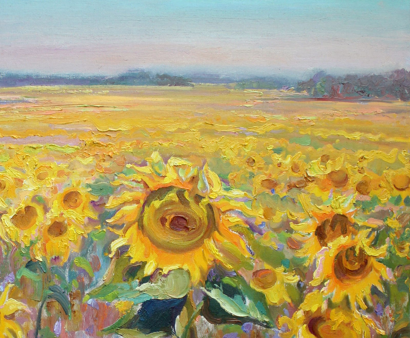 Oil painting Sunflower field Leonid Pavlenko - 3