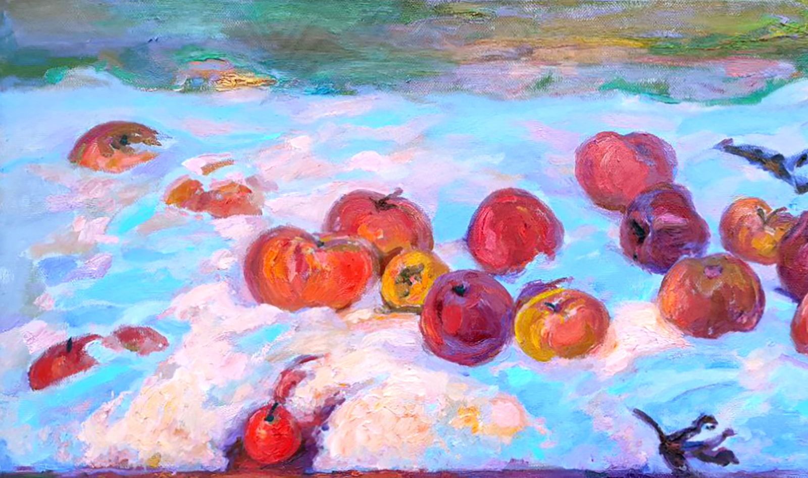 Oil painting Christmas apples Leonid Pavlenko - 2