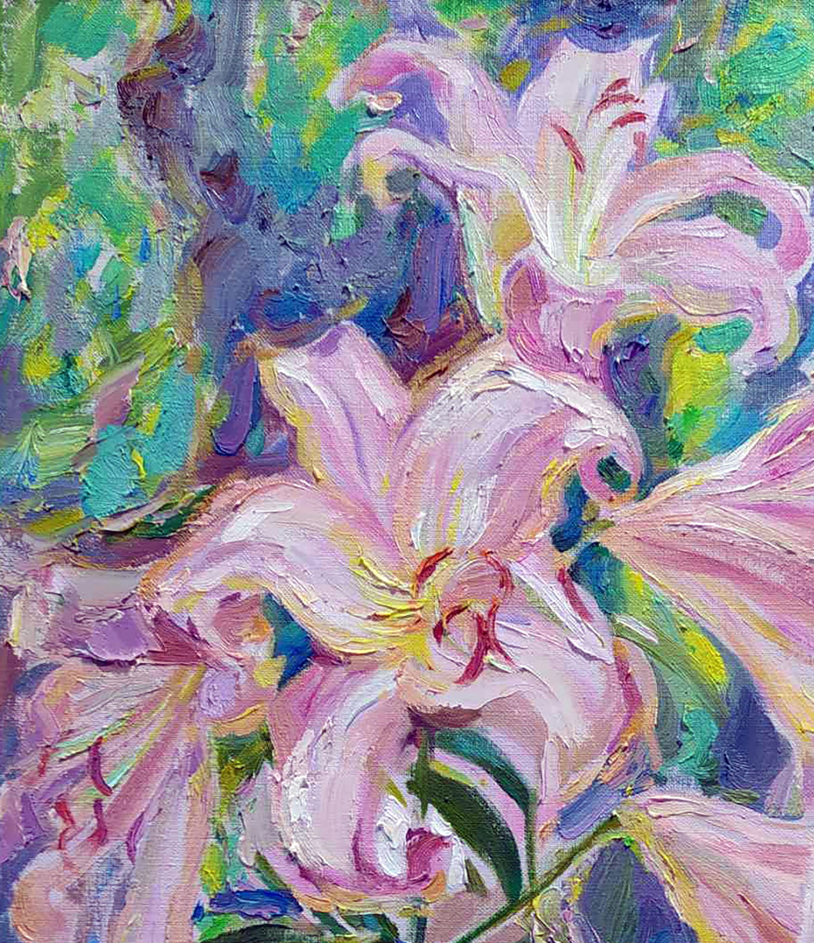Oil painting Pink lilies Leonid Pavlenko - 2