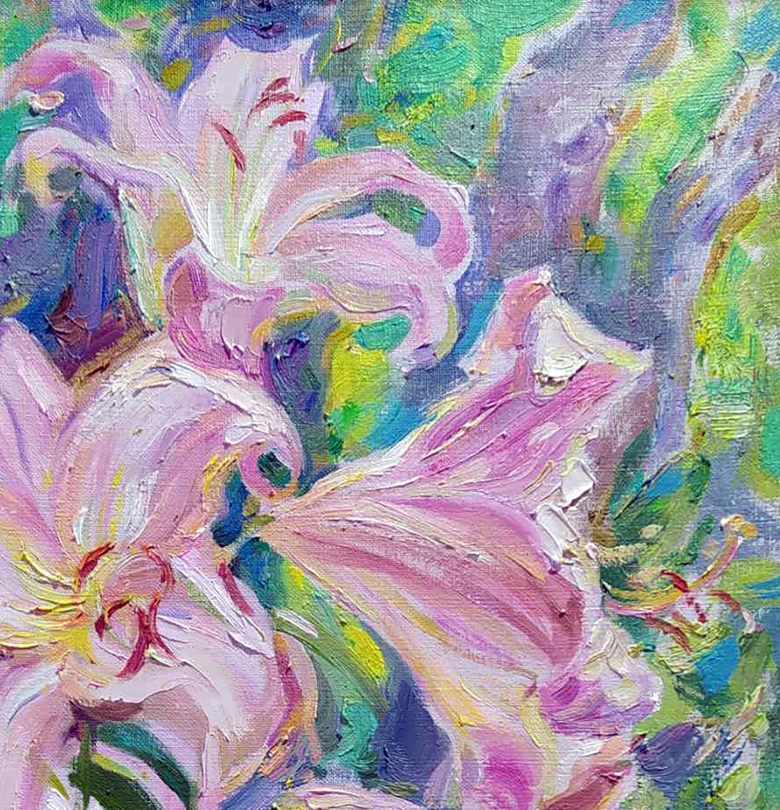 Oil painting Pink lilies Leonid Pavlenko - 3