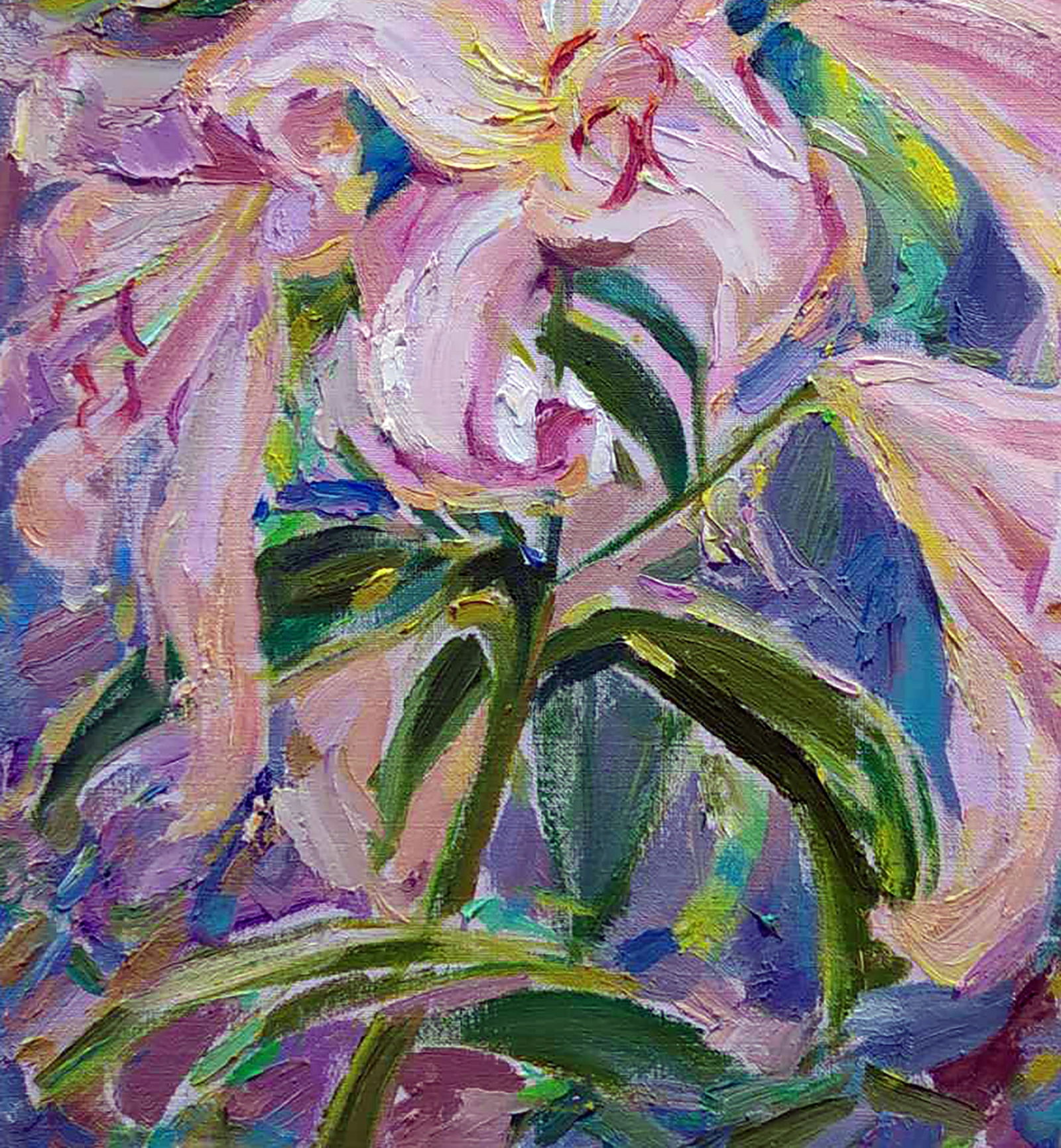 Oil painting Pink lilies Leonid Pavlenko - 4