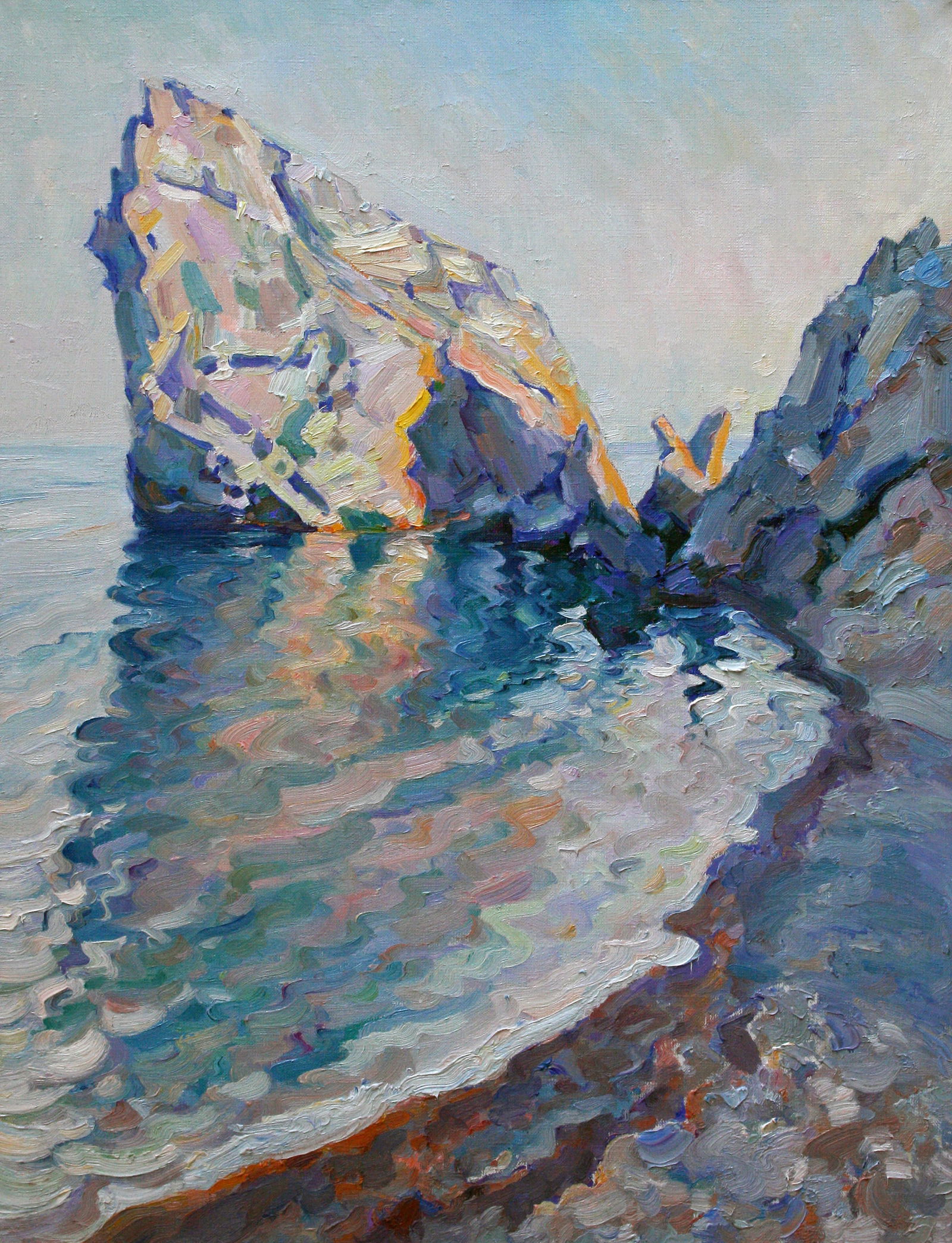 Oil painting Rock on the seashore Leonid Pavlenko: Title: Oil painting Rock on the seashore Leonid Pavlenko Description: 74PAVL Painter: Leonid Pavlenko Size: 70x53 cm/27.55x20.86 inches Components: oil, canvas Original painting CONDITION: excellent