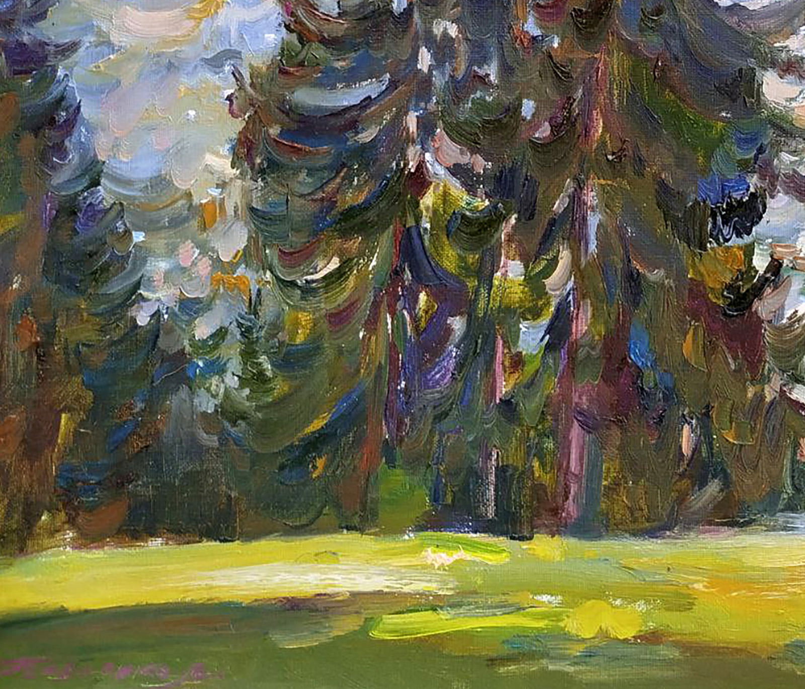 Oil painting Spruce trees Leonid Pavlenko - 4