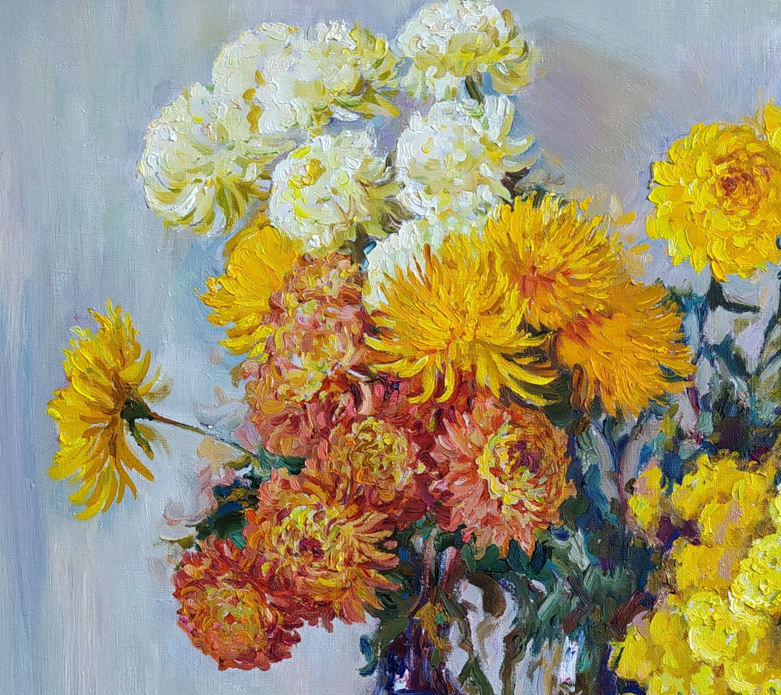 Oil painting Chrysanthemums Leonid Pavlenko - 2