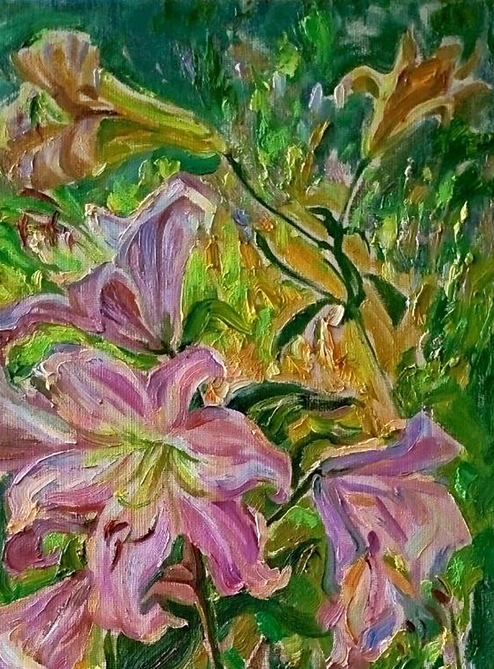 Oil painting Pink lilies Leonid Pavlenko - 3