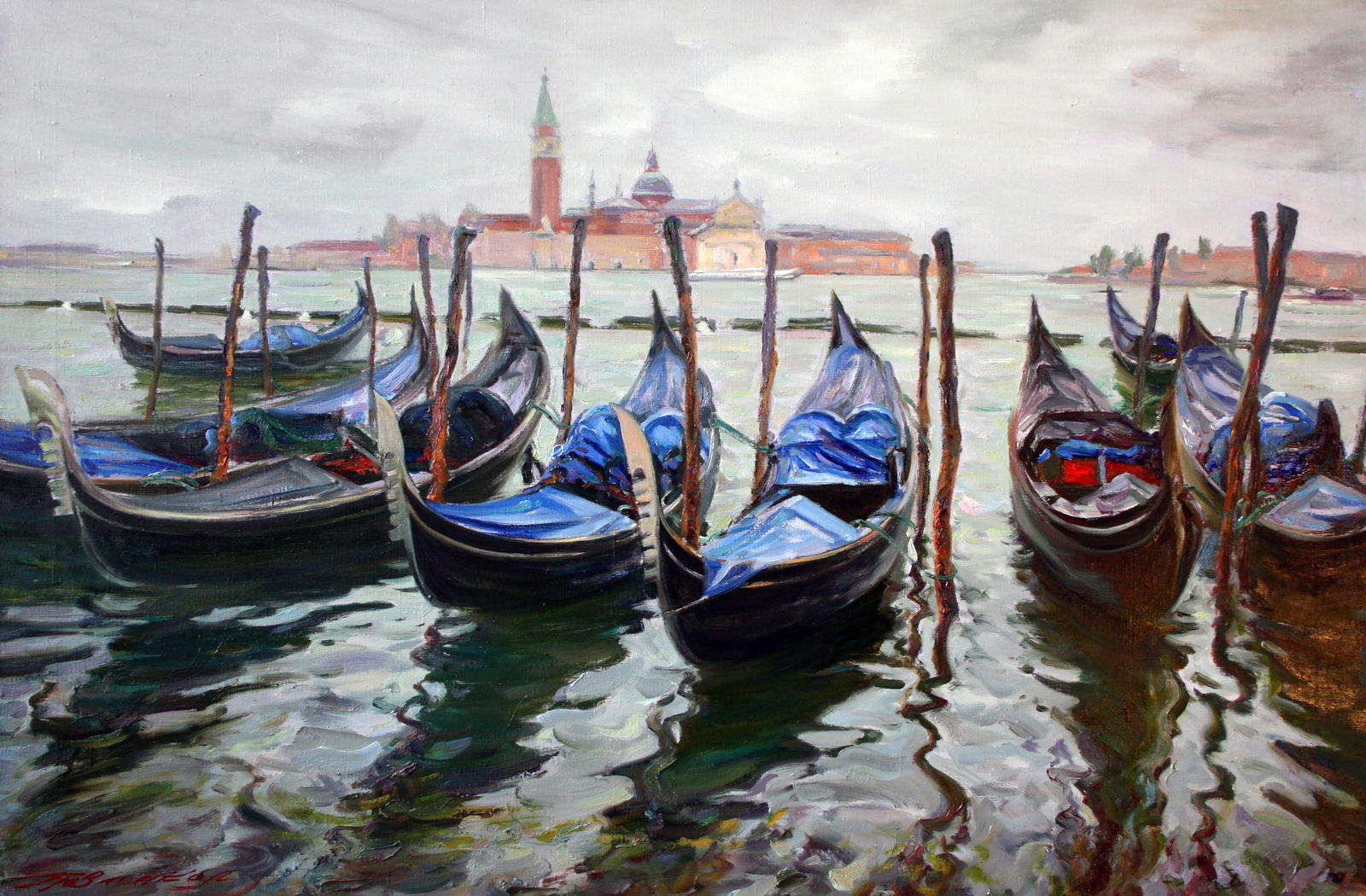 Oil painting Gondolas Leonid Pavlenko (1 of 5)