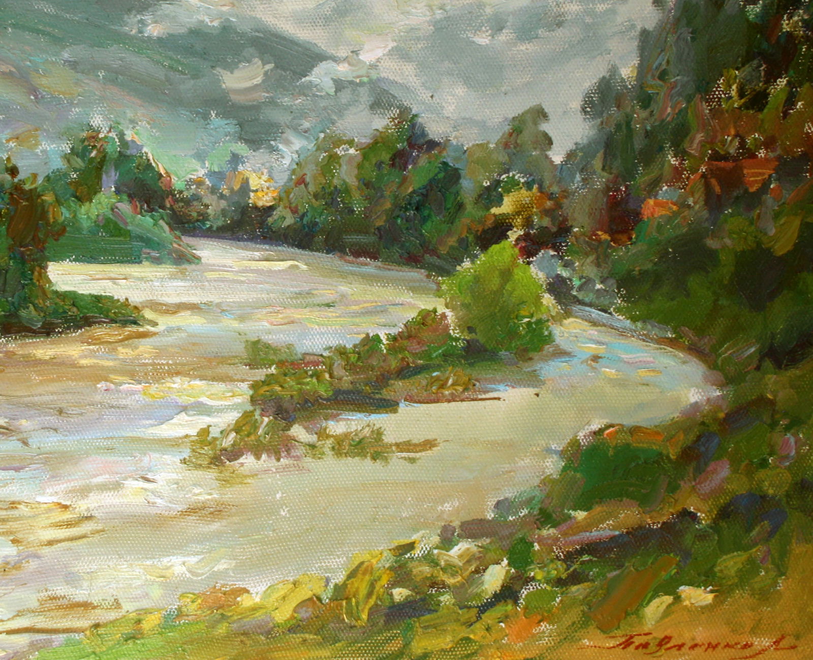 Oil painting Mountain river Leonid Pavlenko - 5