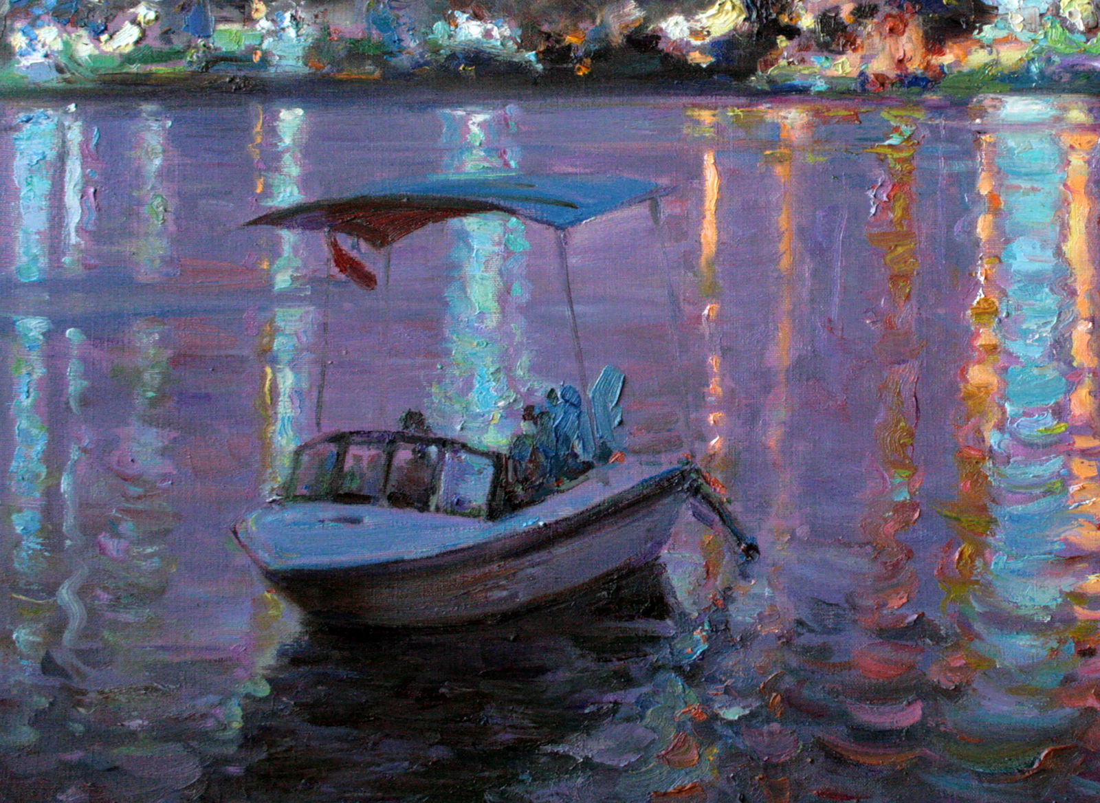 Oil painting Night city lights Leonid Pavlenko - 4