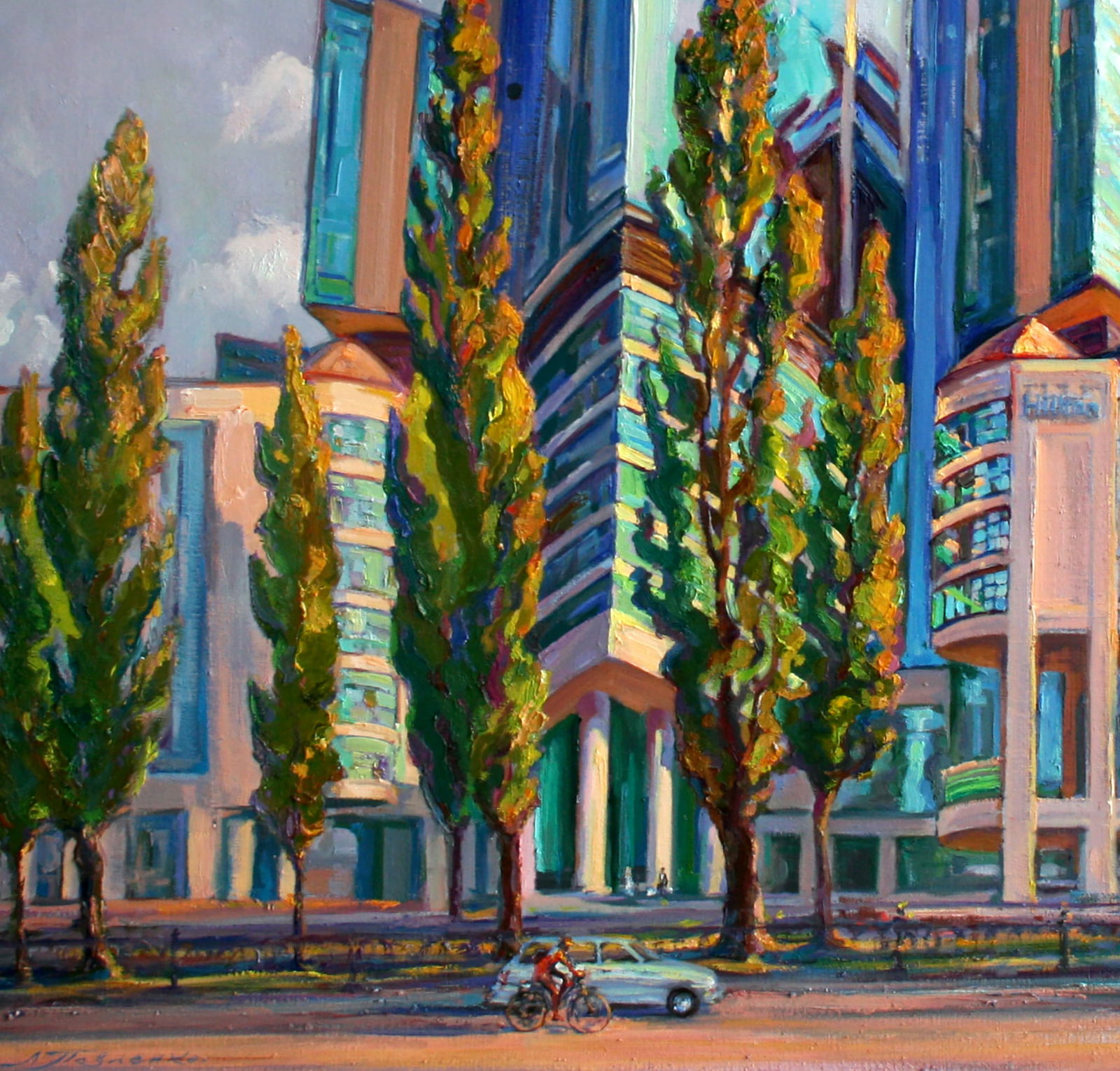 Oil painting Hotel in the city Leonid Pavlenko - 4