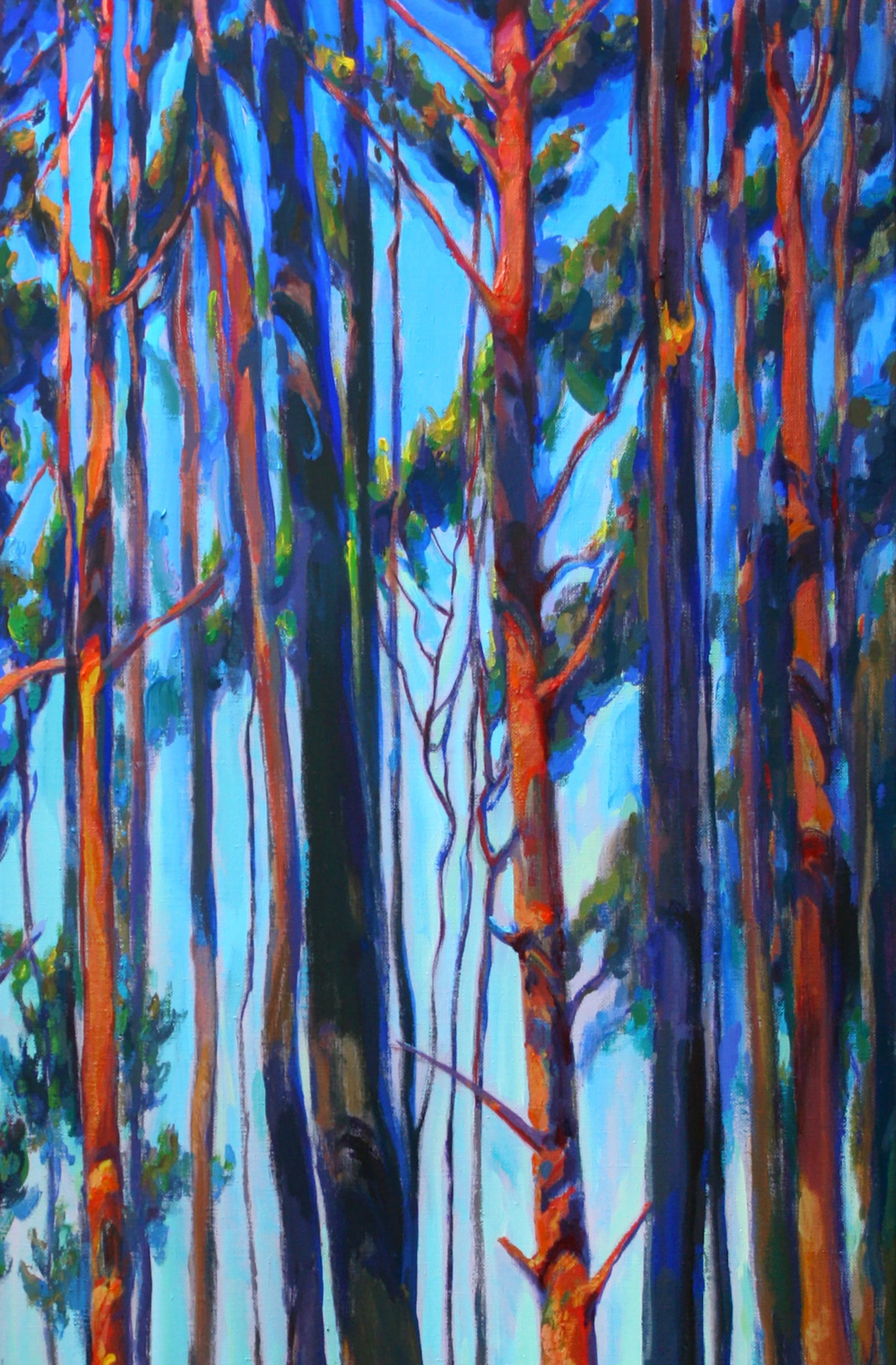 Acrylic painting Pine forest in summer Leonid Pavlenko - 3