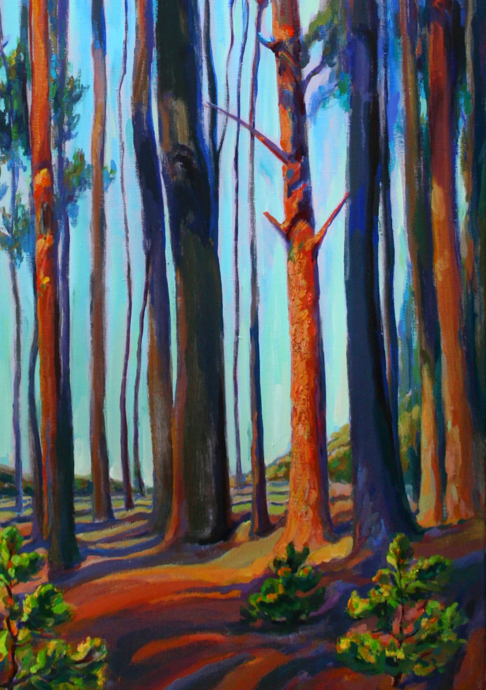 Acrylic painting Pine forest in summer Leonid Pavlenko - 5