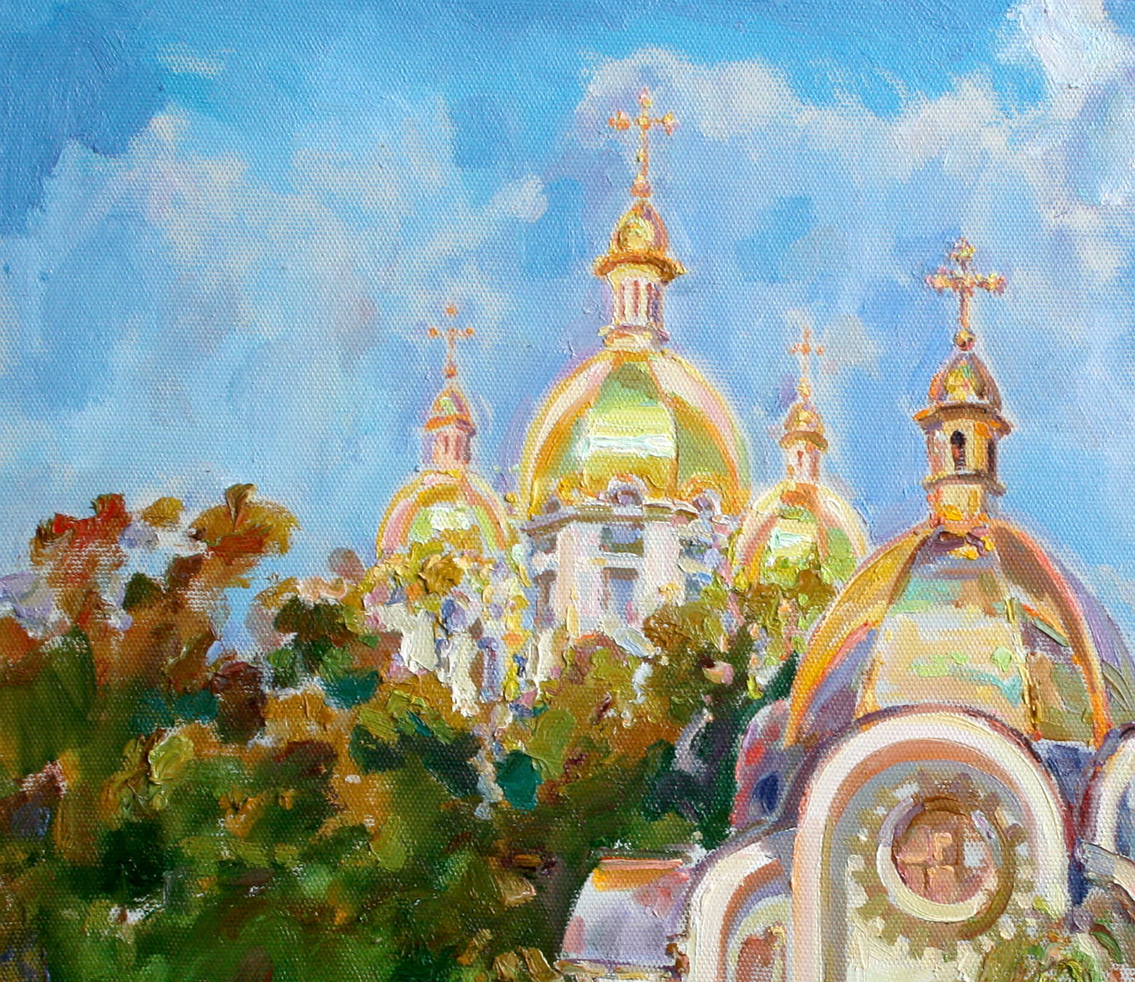 Oil painting Church in the city Leonid Pavlenko - 2