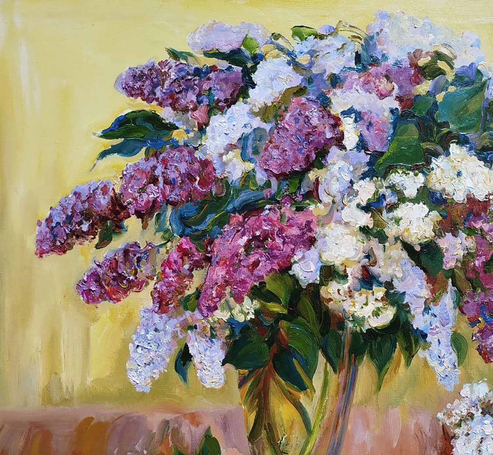Oil painting Bouquets on a golden background Leonid Pavlenko - 2