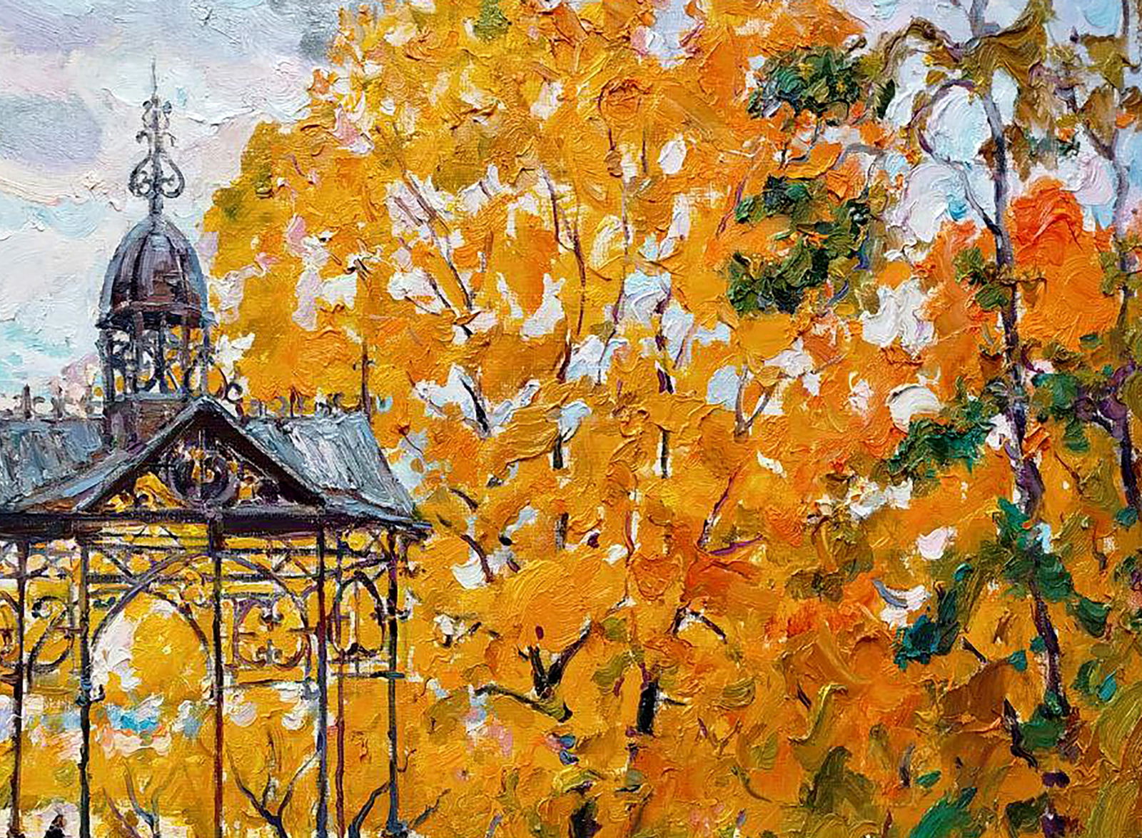 Oil painting Autumn and Gazebo Leonid Pavlenko - 3