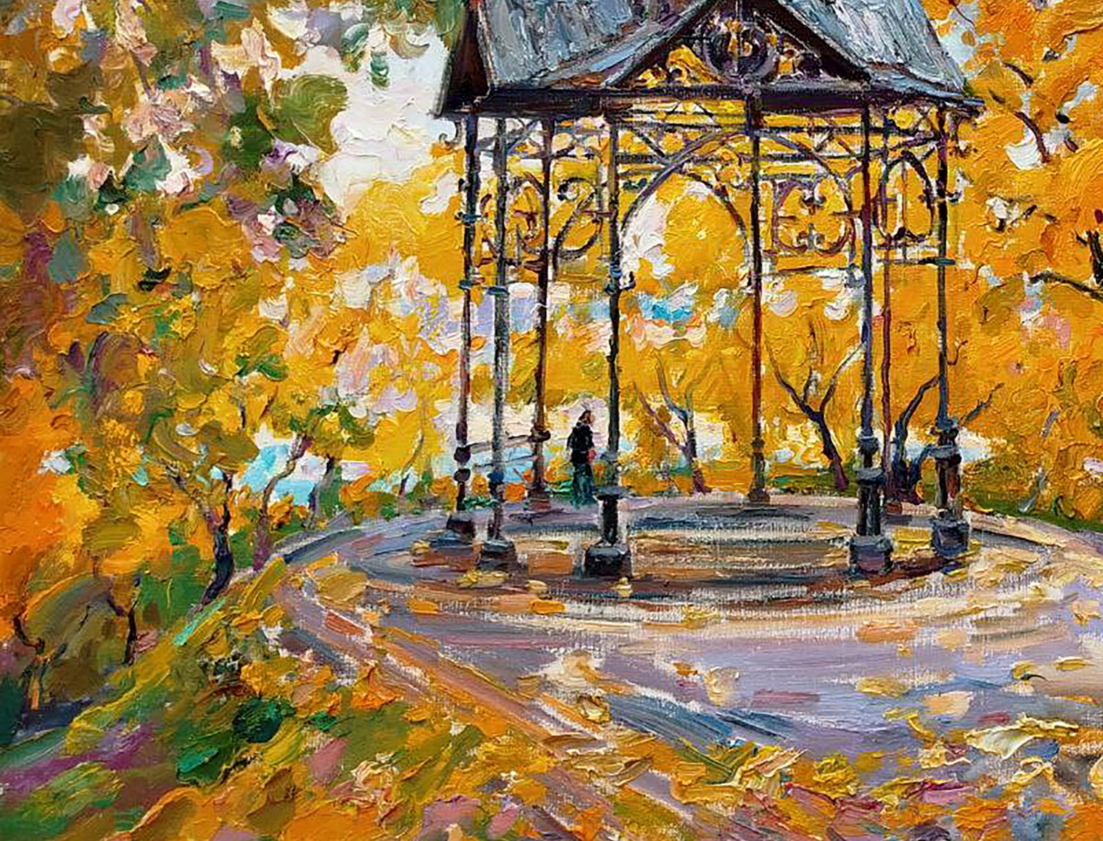 Oil painting Autumn and Gazebo Leonid Pavlenko - 4