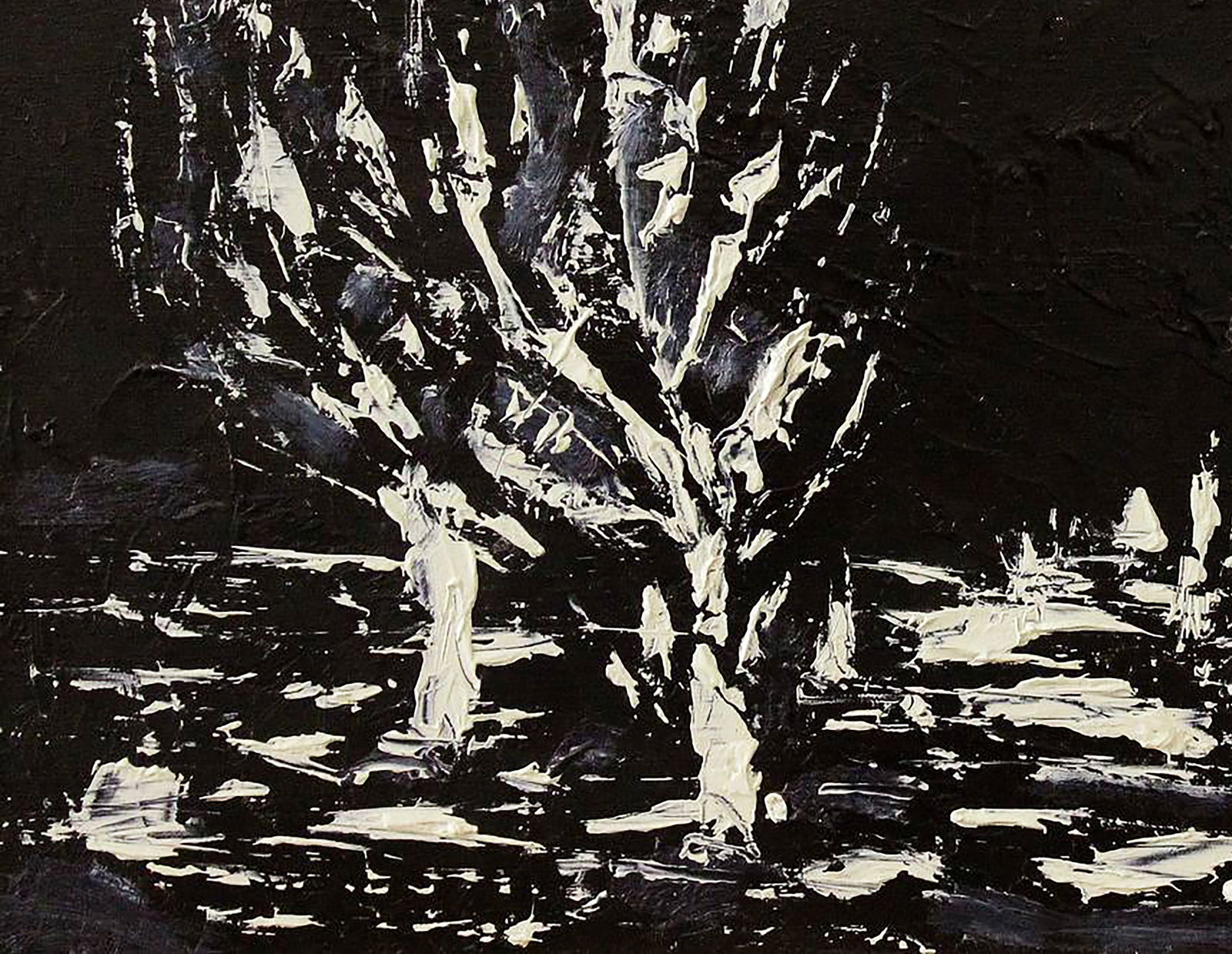 Oil painting Two trees at night Andriy Klishyn - 4