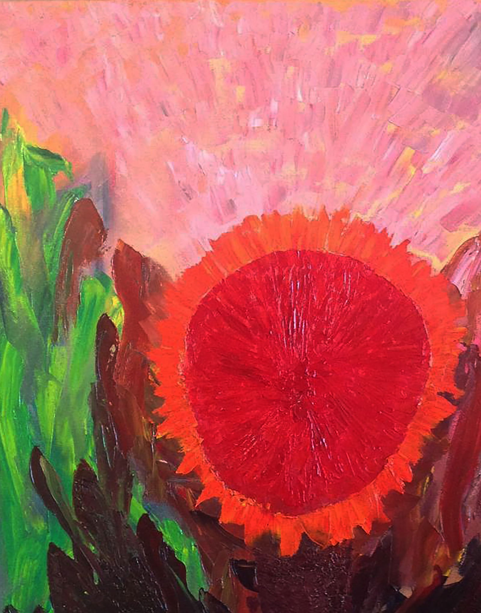 Oil painting Red flower Andriy Klishyn - 2