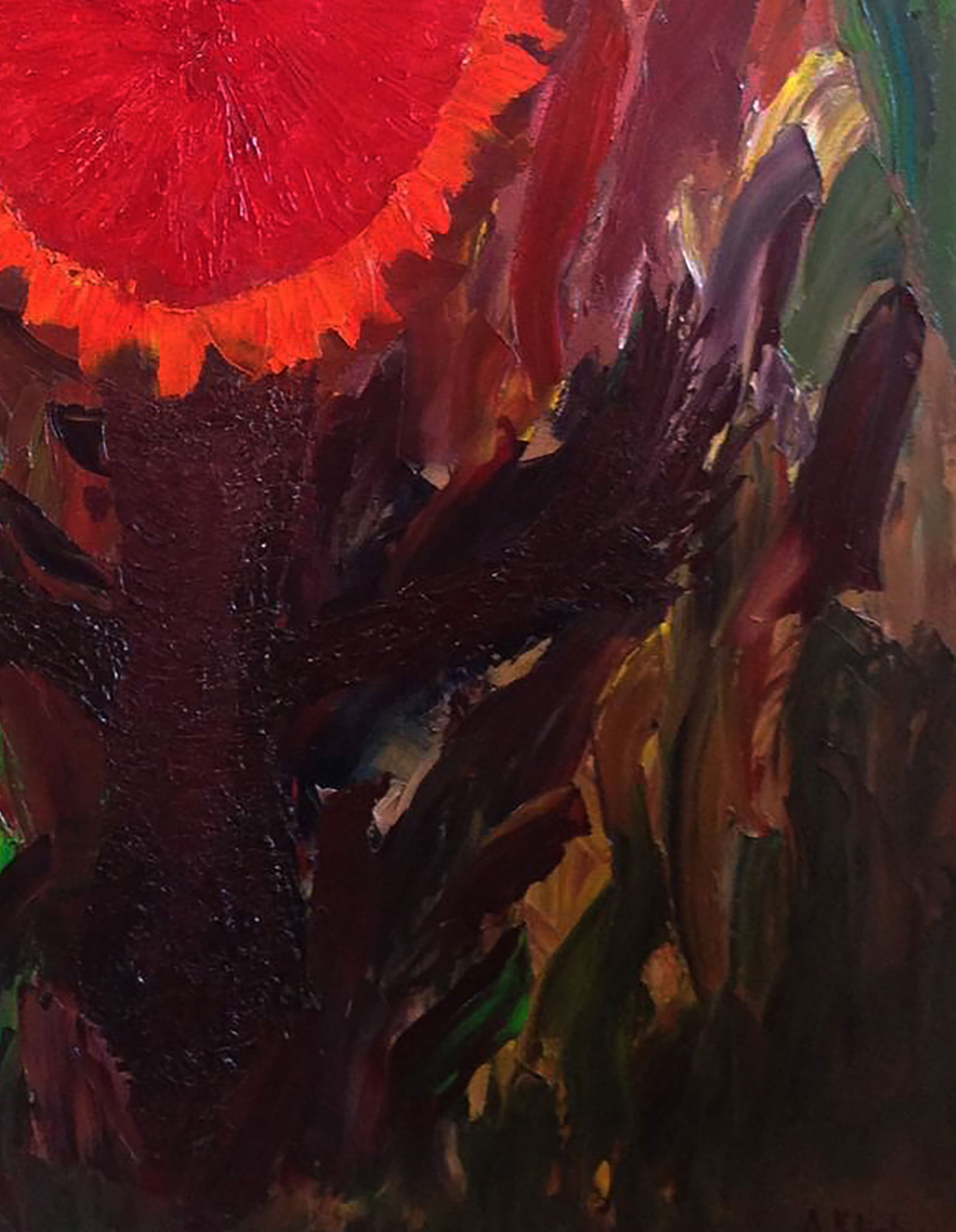 Oil painting Red flower Andriy Klishyn - 5